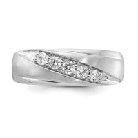 14k White Gold Polished and Satin Diamond Ring-RM3624B