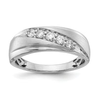 14k White Gold Polished and Satin Diamond Ring-RM3624B