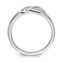 14k White Gold Satin Diamond Men's Ring-RM3671B
