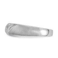 14k White Gold Satin Diamond Men's Ring-RM3671B