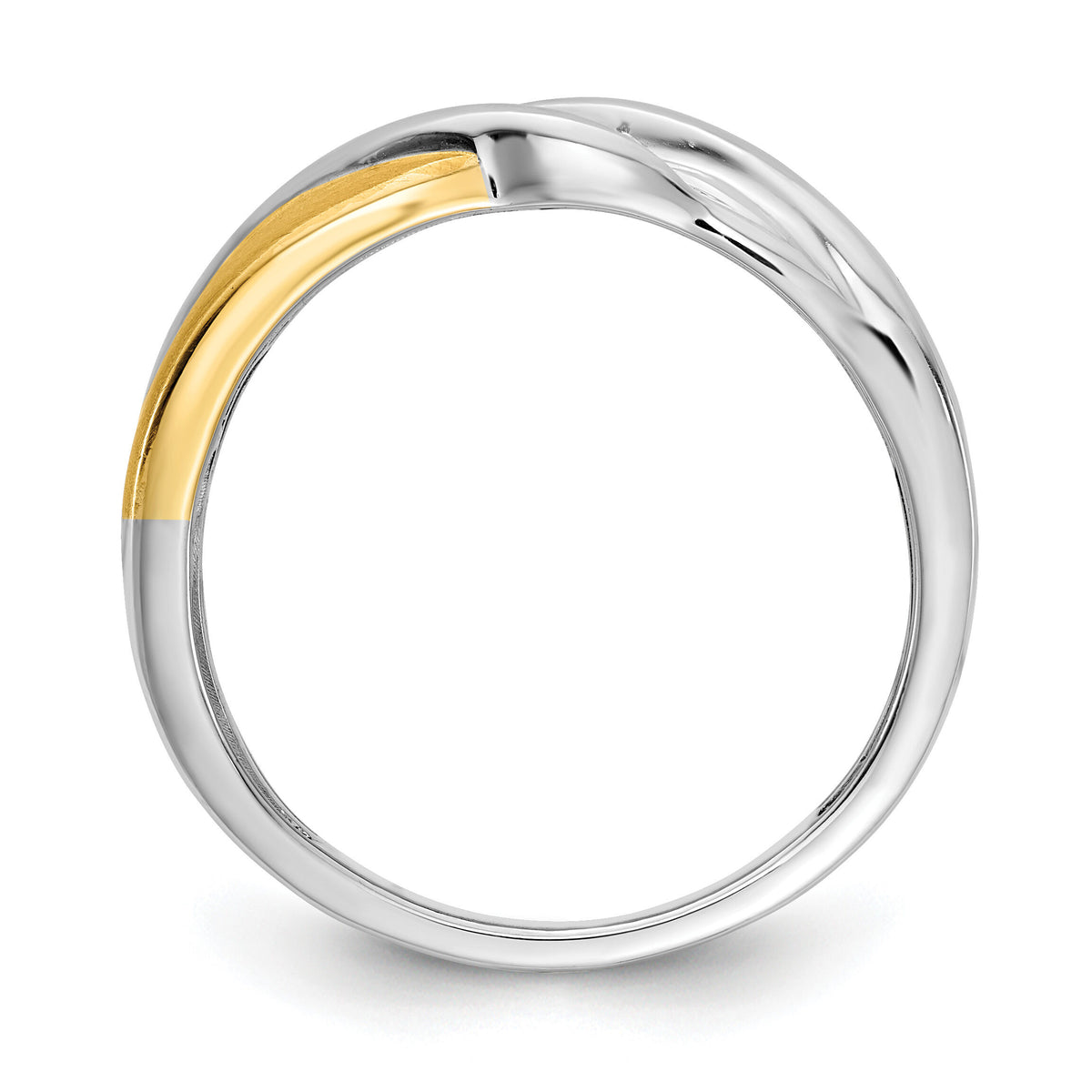14k White and Yellow Gold Diamond Men's Ring-RM3673B