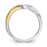 14k White and Yellow Gold Diamond Men's Ring-RM3673B