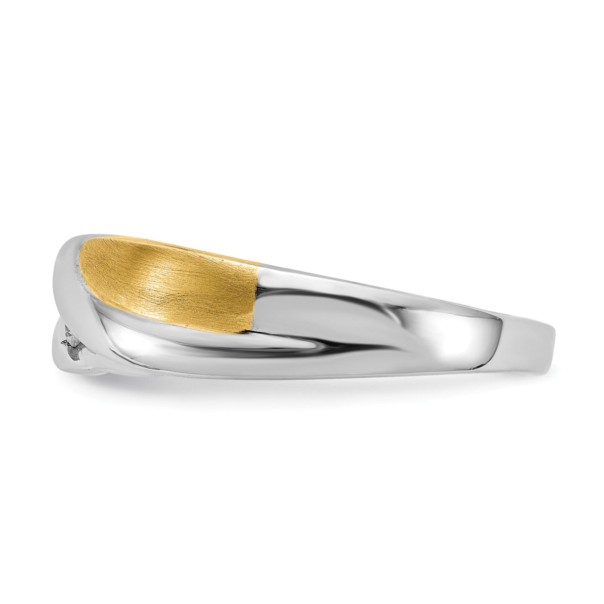 14k White and Yellow Gold Diamond Men's Ring-RM3673B