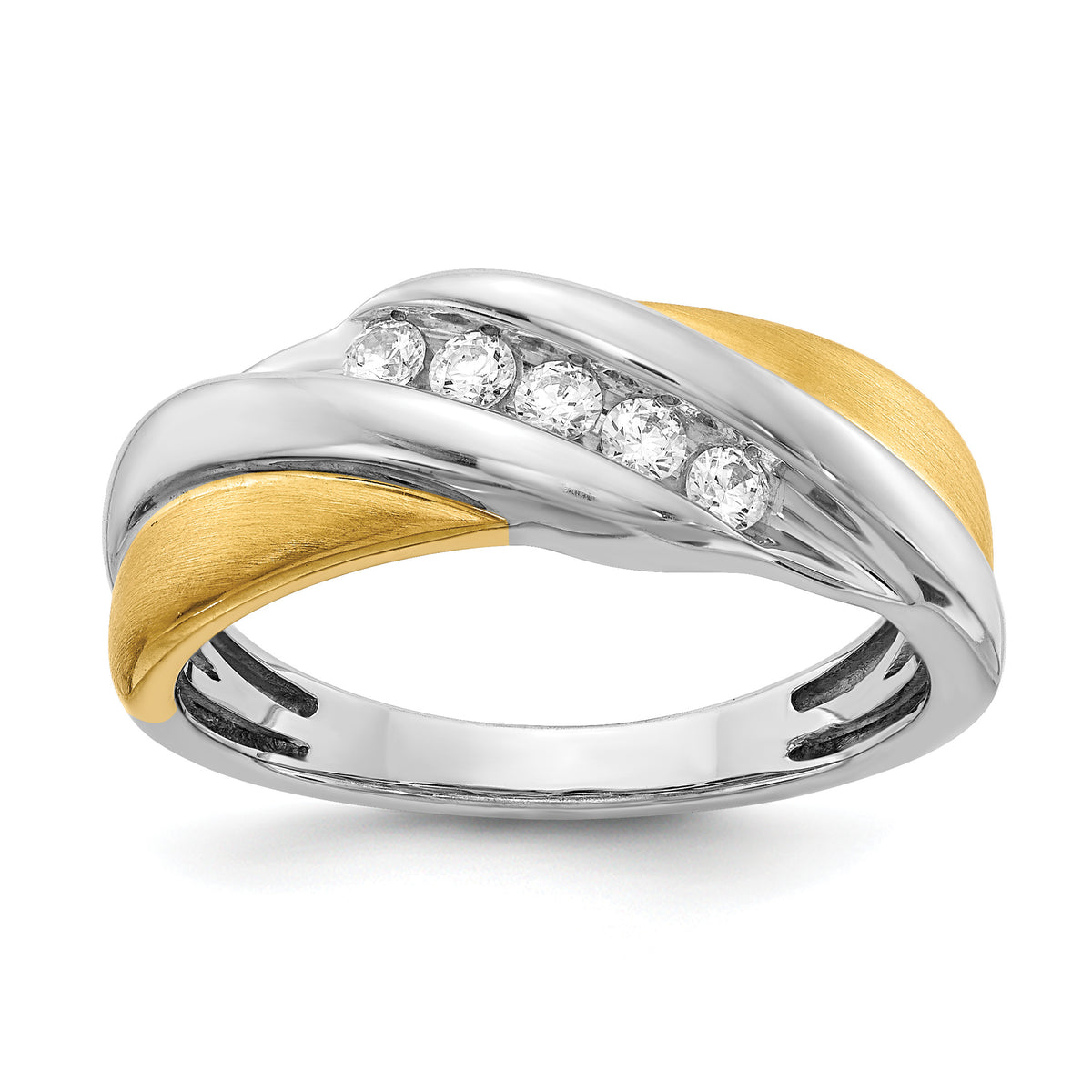 14k Two-tone Diamond Men's Ring-RM3674B-025-WYAA