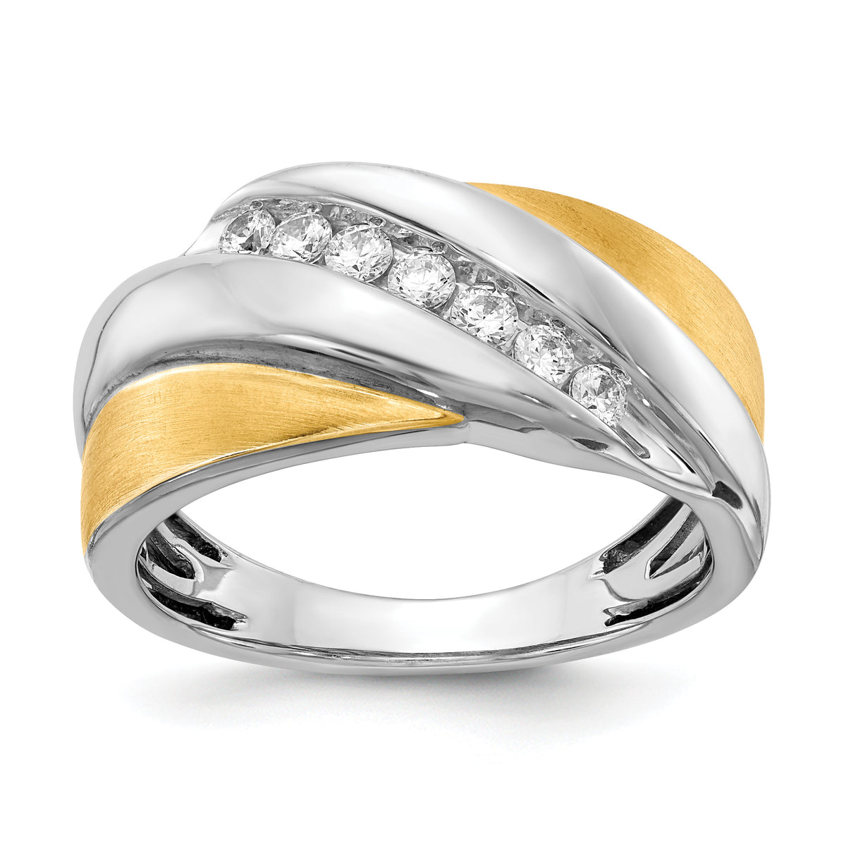 14k Two-tone Diamond Men's Ring-RM3675B-033-WYAA
