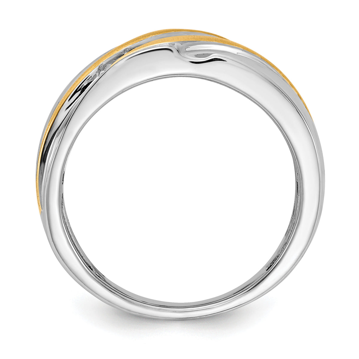 14k Two-tone Diamond Men's Ring, SATIN: UP&DOWN-RM3680B