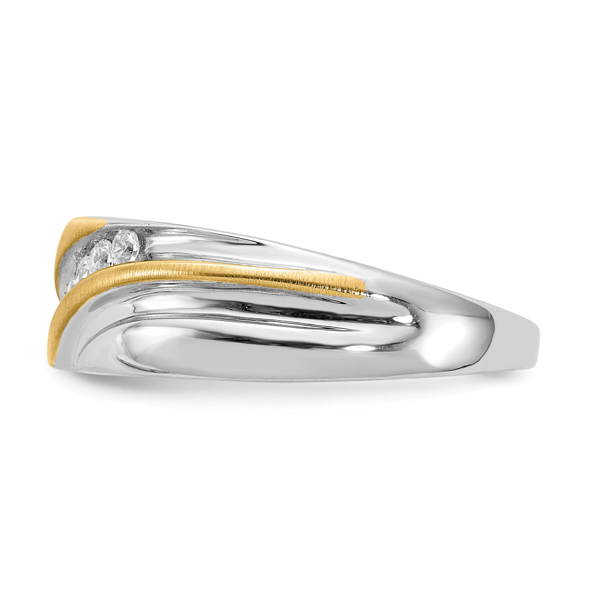 14k Two-tone Diamond Men's Ring, SATIN: UP&DOWN-RM3680B