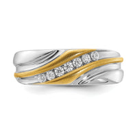 14k Two-tone Diamond Men's Ring, SATIN: UP&DOWN-RM3680B