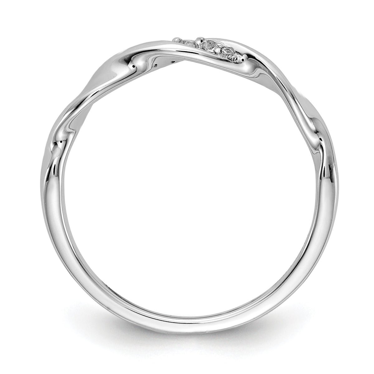 14k White Gold Diamond Fancy Twist Ring-RM3706