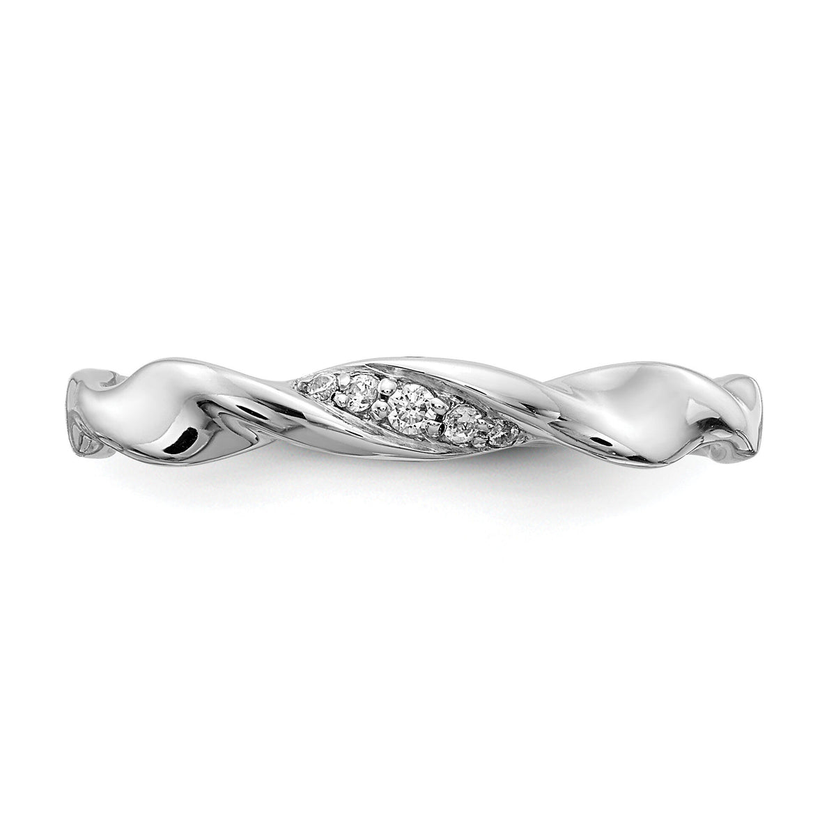 14k White Gold Diamond Fancy Twist Ring-RM3706