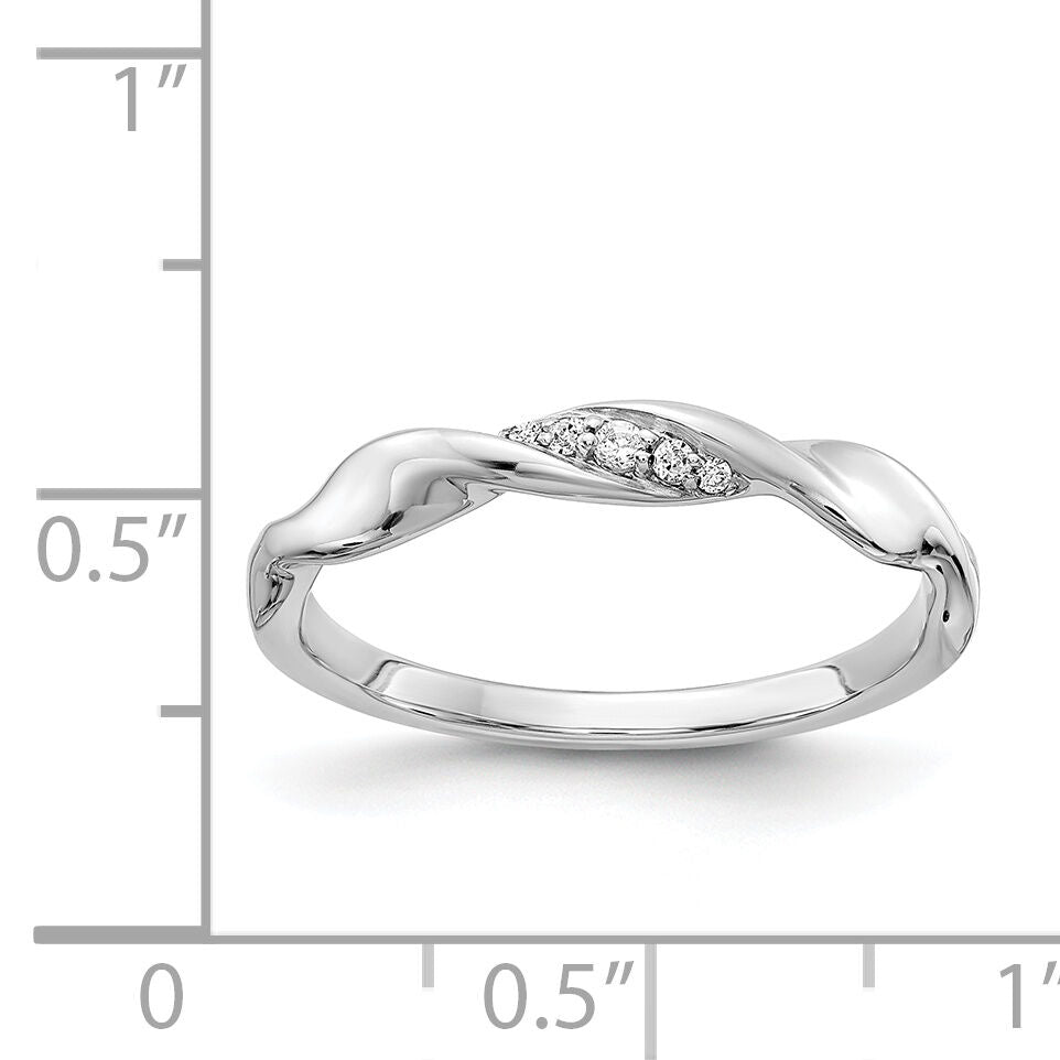 14k White Gold Diamond Fancy Twist Ring-RM3706