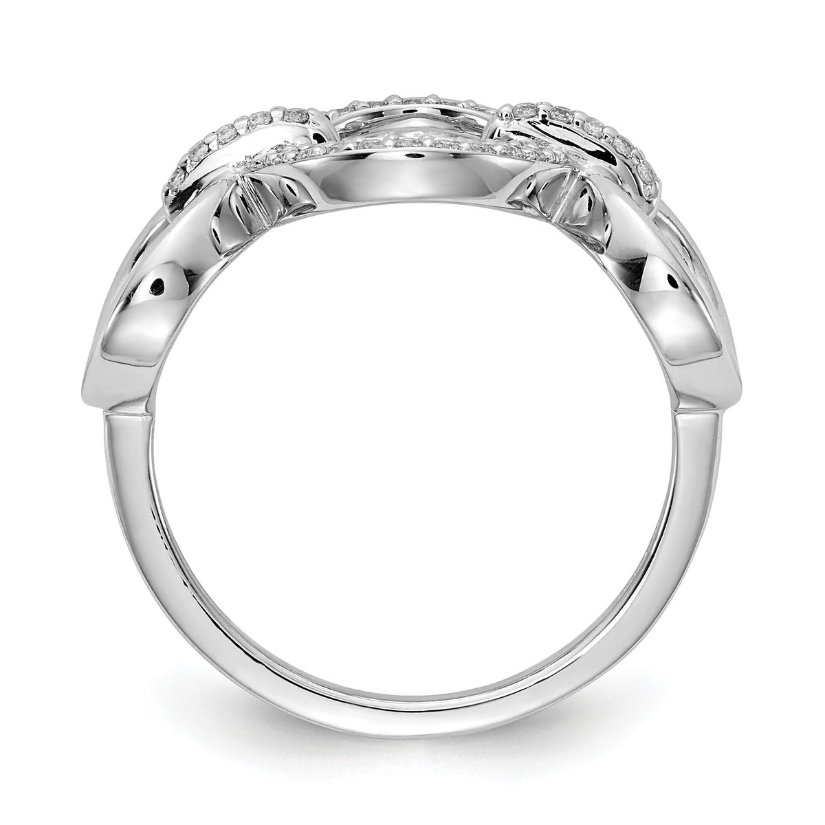 14k White Gold Diamond Fancy Circles Ring-RM3719