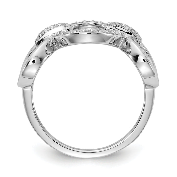 14k White Gold Diamond Fancy Circles Ring-RM3719