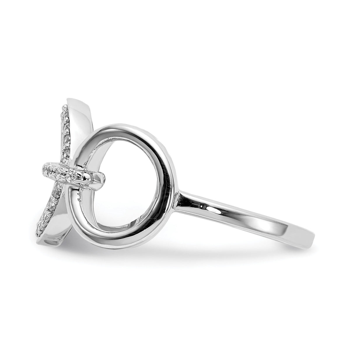 14k White Gold Diamond Fancy Circles Ring-RM3719