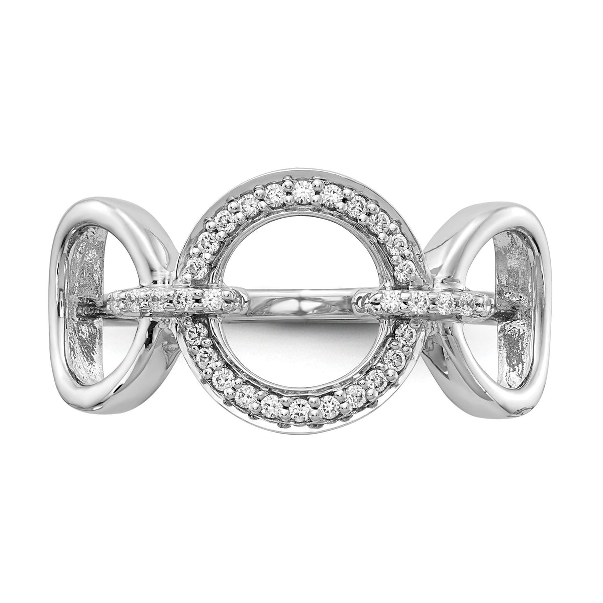 14k White Gold Diamond Fancy Circles Ring-RM3719