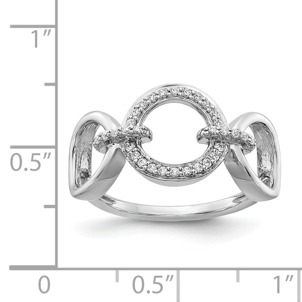 14k White Gold Diamond Fancy Circles Ring-RM3719