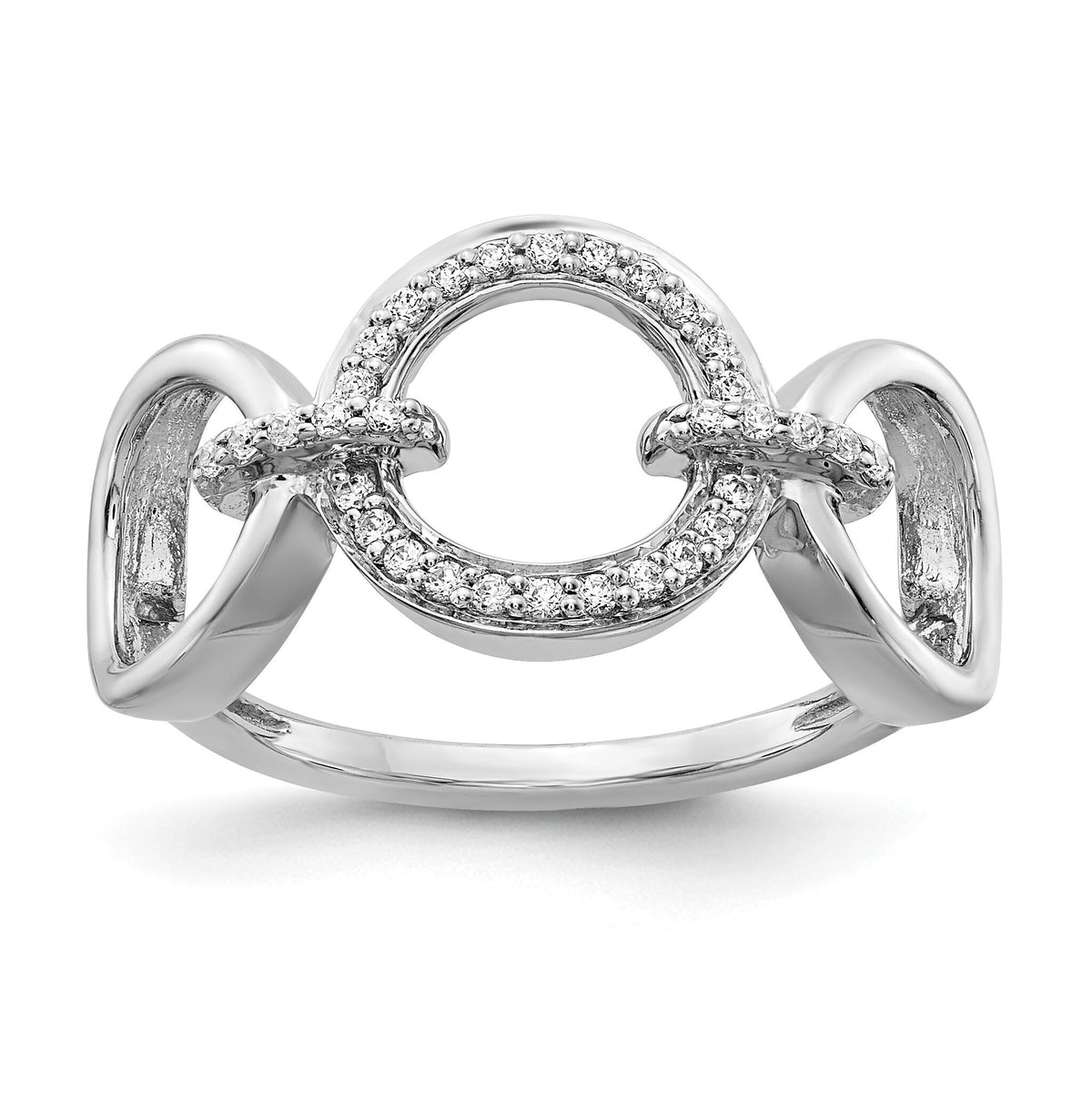 14k White Gold Diamond Fancy Circles Ring-RM3719