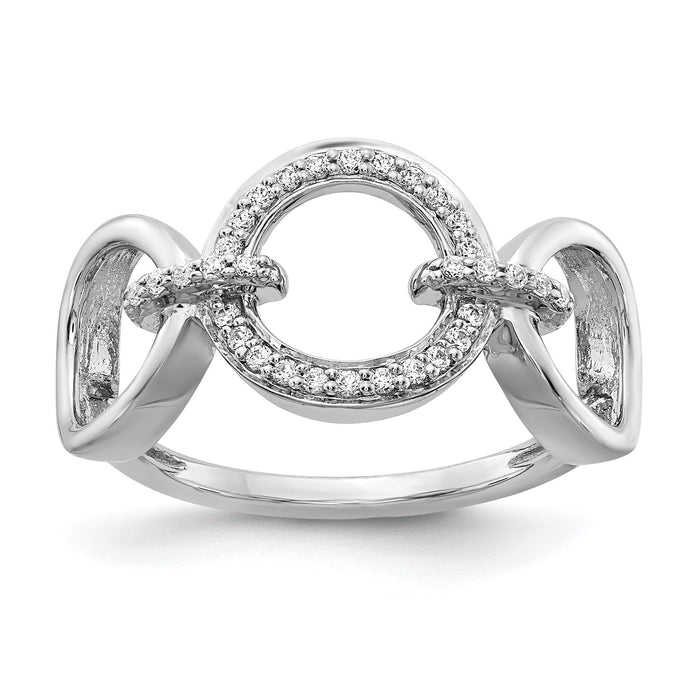 14k White Gold Diamond Fancy Circles Ring-RM3719