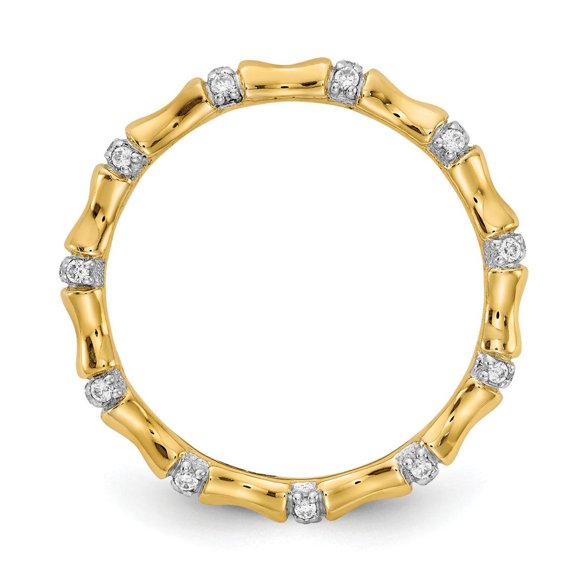 14k Diamond Fancy Bamboo Ring-RM3722