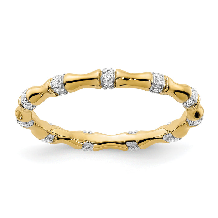 14k Diamond Fancy Bamboo Ring-RM3722