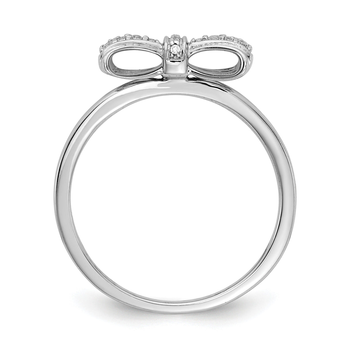 14k White Gold Diamond Bow Ring-RM3767