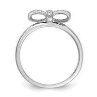 14k White Gold Diamond Bow Ring-RM3767