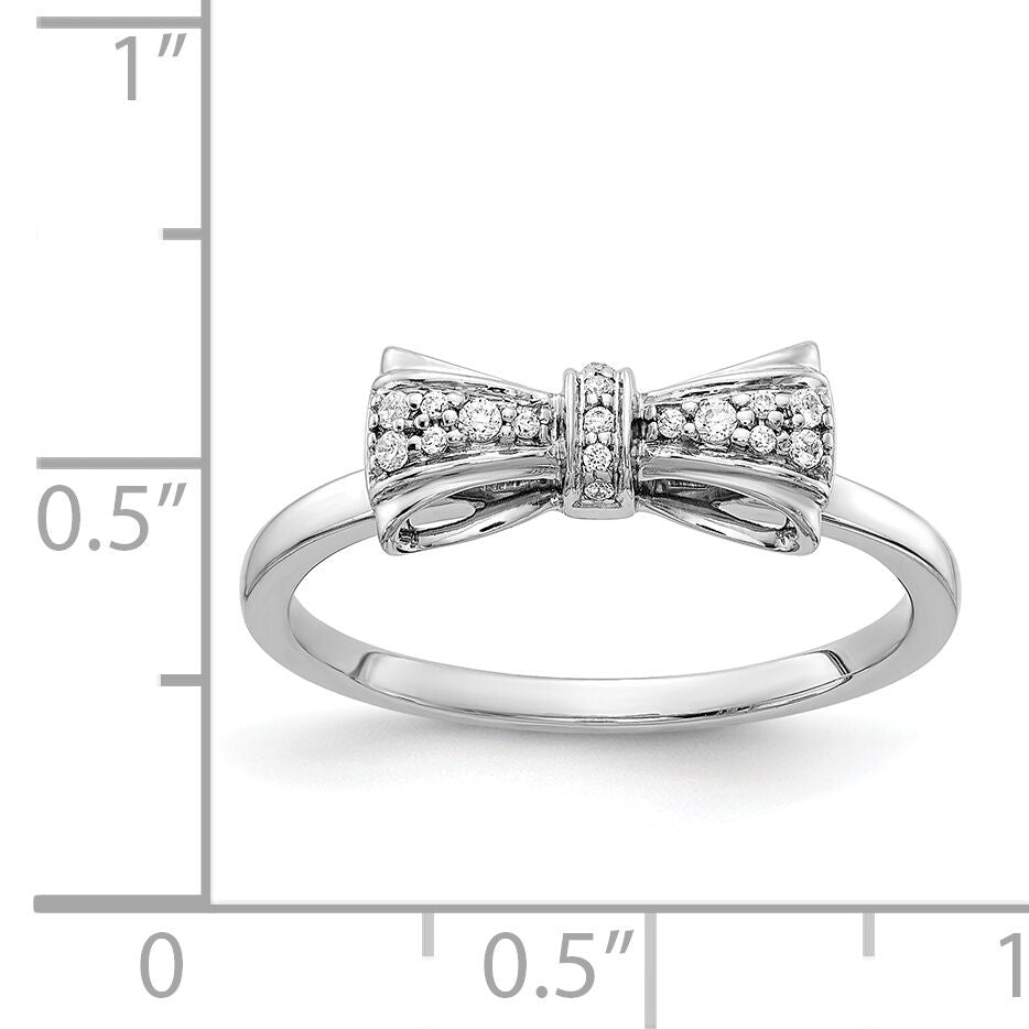 14k White Gold Diamond Bow Ring-RM3767