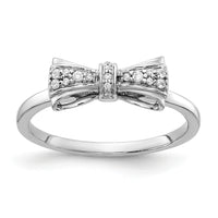 14k White Gold Diamond Bow Ring-RM3767