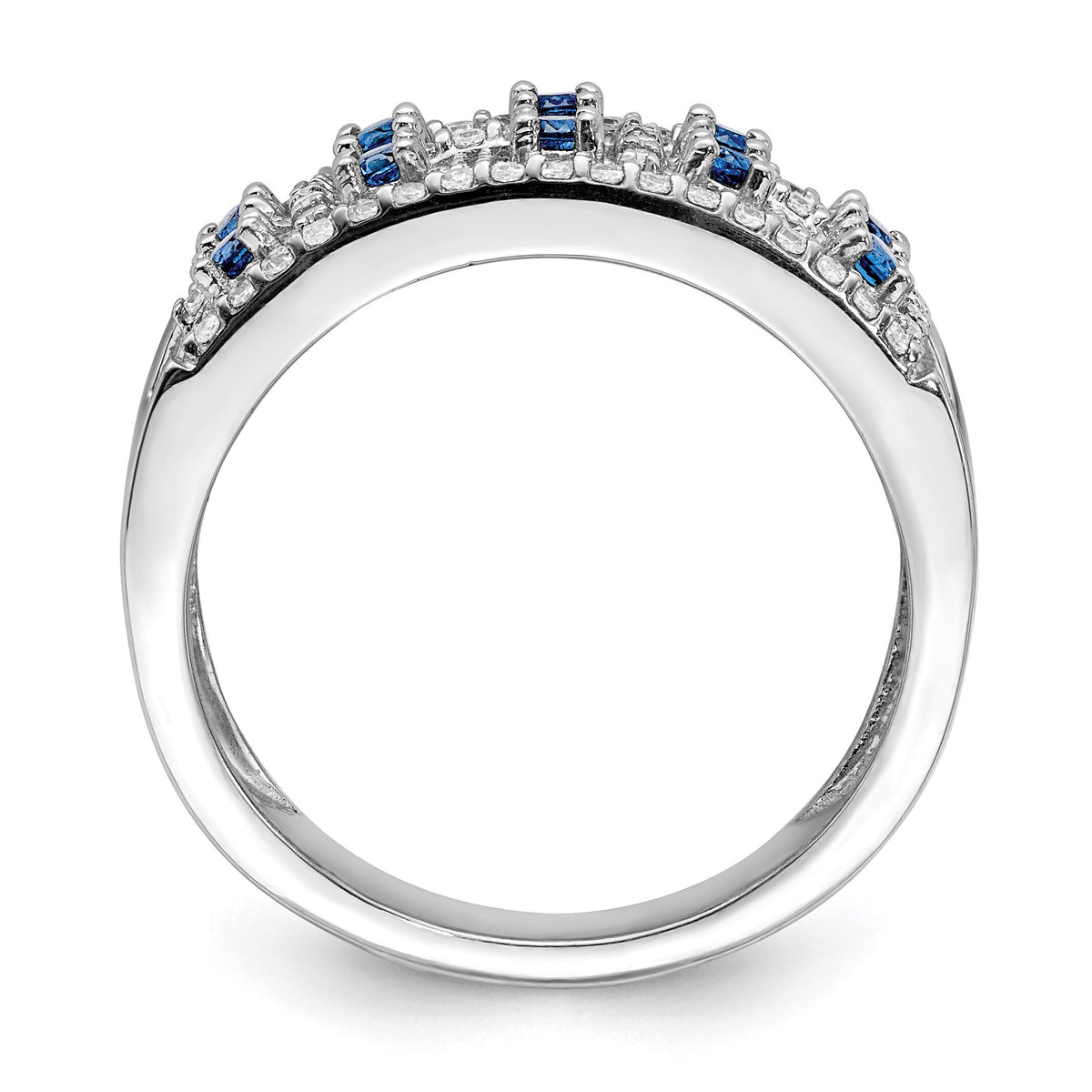14k White Gold Diamond and Sapphire Fancy Ring-RM3842
