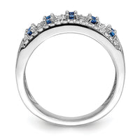 14k White Gold Diamond and Sapphire Fancy Ring-RM3842
