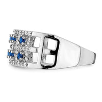 14k White Gold Diamond and Sapphire Fancy Ring-RM3842