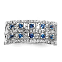 14k White Gold Diamond and Sapphire Fancy Ring-RM3842