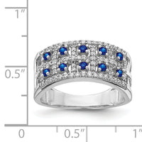 14k White Gold Diamond and Sapphire Fancy Ring-RM3842