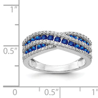 14k White Gold Diamond and Sapphire Fancy Ring-RM3847