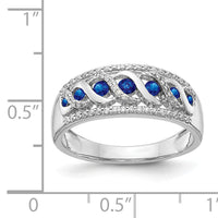 14k White Gold Diamond and Sapphire Fancy Twist Ring-RM3848