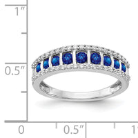 14k White Gold Diamond and Sapphire Fancy Ring-RM3849