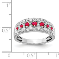 14k White Gold Diamond and Ruby Fancy Ring-RM3850