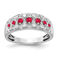14k White Gold Diamond and Ruby Fancy Ring-RM3850