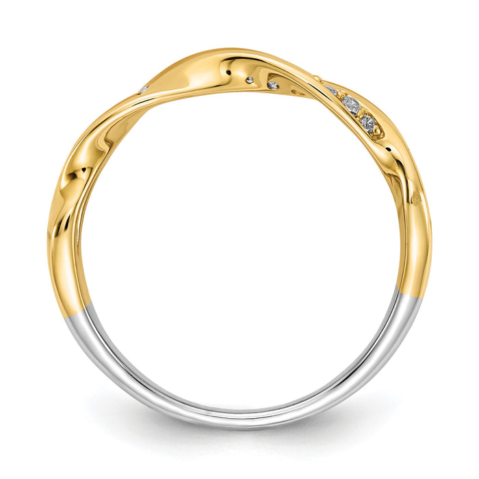 14k Tri-color Diamond Fancy Triple Twist Ring-RM3887