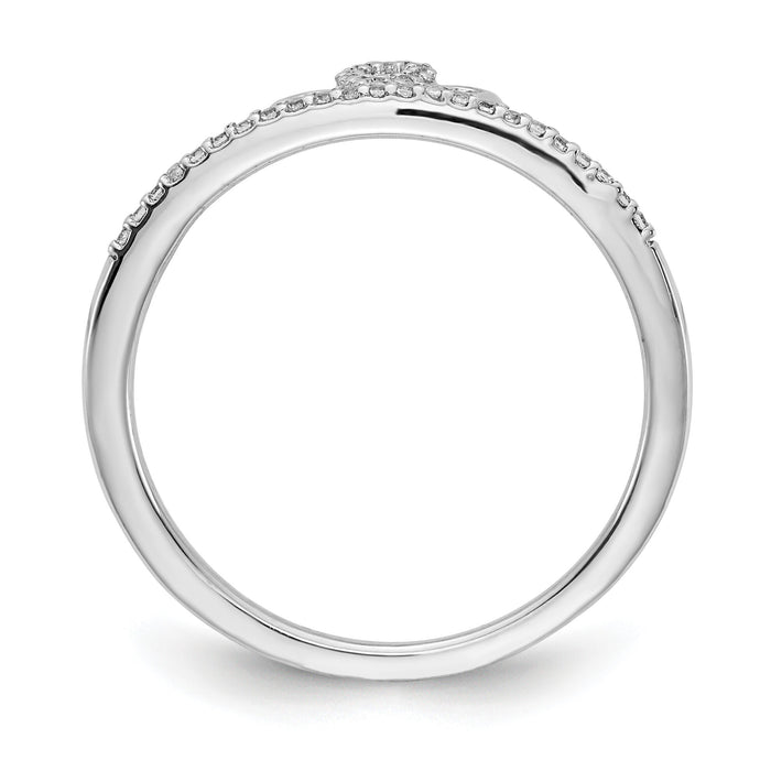14k White Gold Diamond Tiara Ring-RM3892