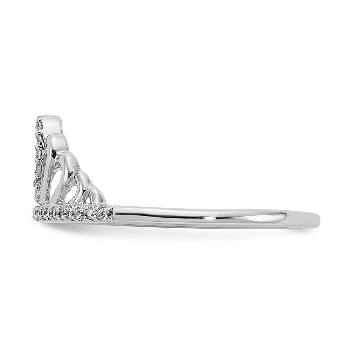 14k White Gold Diamond Tiara Ring-RM3892