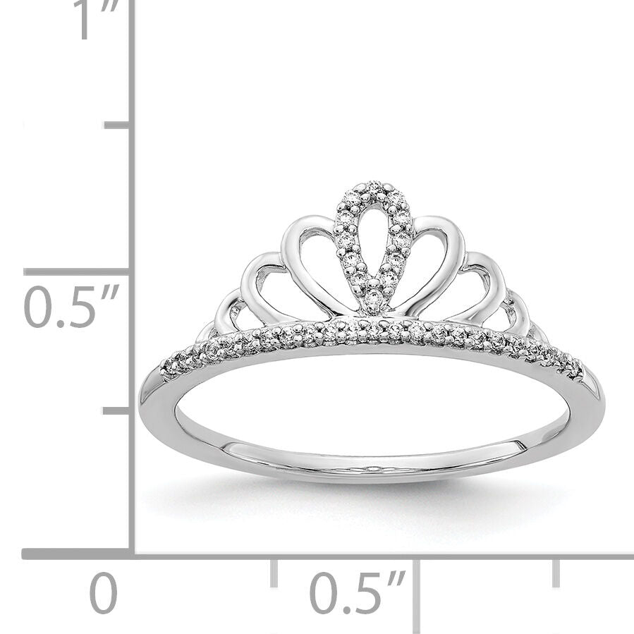 14k White Gold Diamond Tiara Ring-RM3892