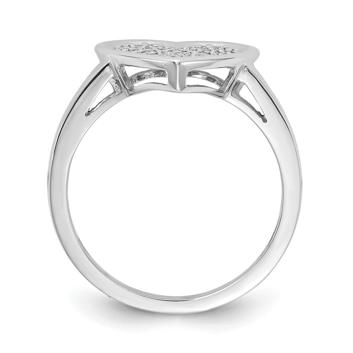 14k White Gold Diamond Fancy Heart Ring-RM4014