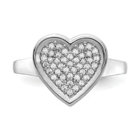 14k White Gold Diamond Fancy Heart Ring-RM4014