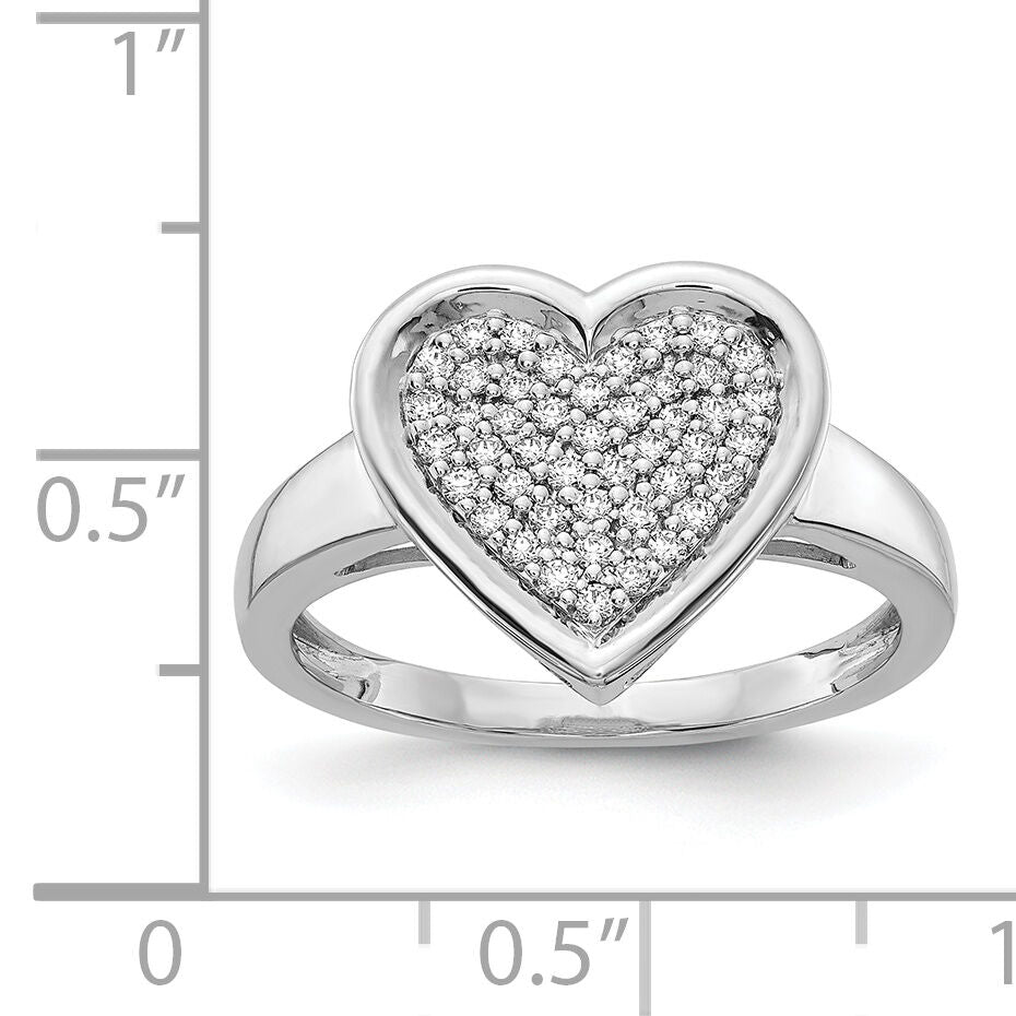 14k White Gold Diamond Fancy Heart Ring-RM4014