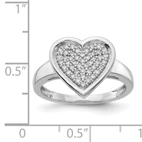 14k White Gold Diamond Fancy Heart Ring-RM4014