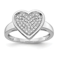 14k White Gold Diamond Fancy Heart Ring-RM4014