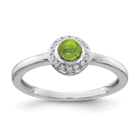 14k White Gold Diamond and Cabochon Peridot Ring-RM4030