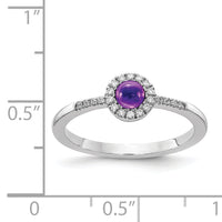 14k White Gold Diamond and Cabochon Amethyst Ring-RM4031