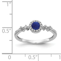 14k White Gold Diamond and Cabochon Sapphire Halo Ring-RM4037